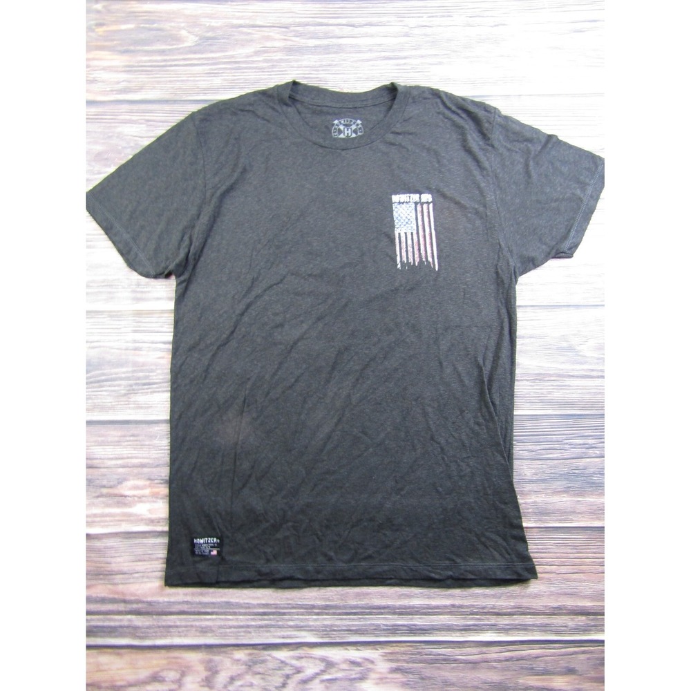 Howitzer Patriot Mens Large Black T Shirt Military Veteran American USA‎